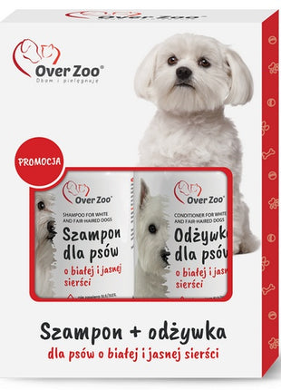 Over Zoo Dwupak Szampon + Odżywka dla białej sierści
