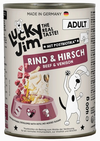 Lucky Jim Classic Adult Wołowina i jeleń puszka 400g