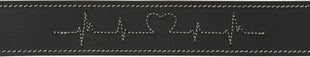 Trixie Halsband Hond Rustic Vetleer Heartbeat Zwart