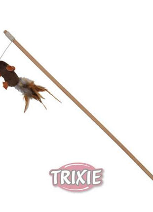Trixie Spielangel Plüschmaus mit Federn