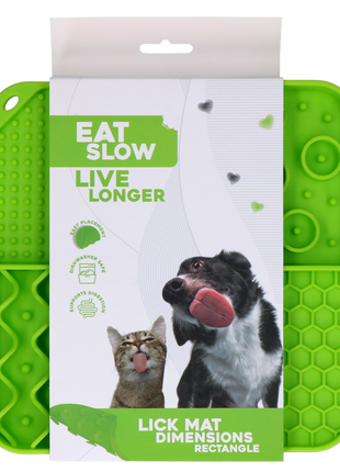 Eat Slow Live Longer Lick Mat Dimensions Rectangle Groen