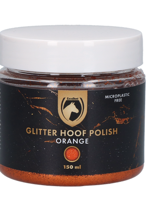 Excellent Horse Hi Gloss Glitter Hoof Polish Orange 150 ml