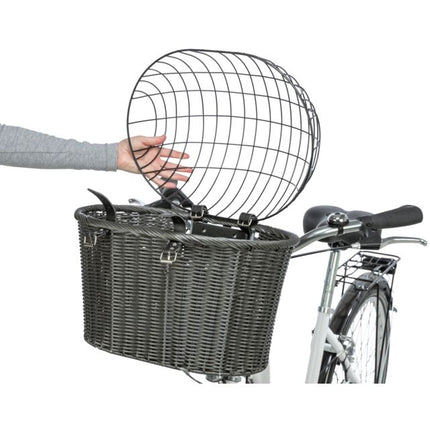 Trixie Cykelkorg med Styre och Trådhuva Antracit - För hundar och katter upp till 7 kg