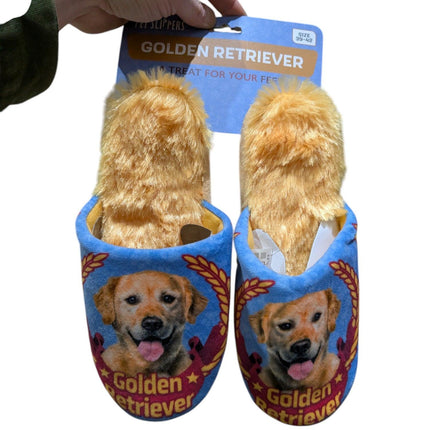 Omärkt toffel Golden Retriever Lila / Beige