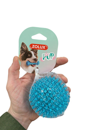 Zolux Pop TPR Spiky Ball Turkos – Apportboll med tandköttsmassage – 8 cm
