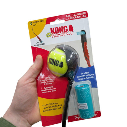 Kong Handipod Launch kastpinne med bajspåsehållare – För ultimat skoj och bekvämlighet!