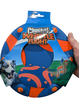 Chuckit Whistle Frisbee - Stor frisbee med roligt ljud - För medelstora och stora hundar