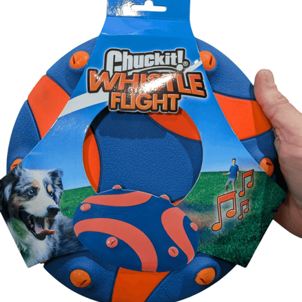 Chuckit Whistle Frisbee - Stor frisbee med roligt ljud - För medelstora och stora hundar