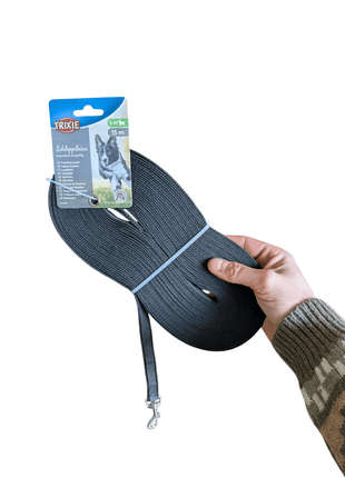 Trixie Hundkoppel Draglina Gummibelagd Svart – 5, 10 eller 15 meter