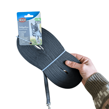 Trixie Hundkoppel Draglina Gummibelagd Svart – 5, 10 eller 15 meter
