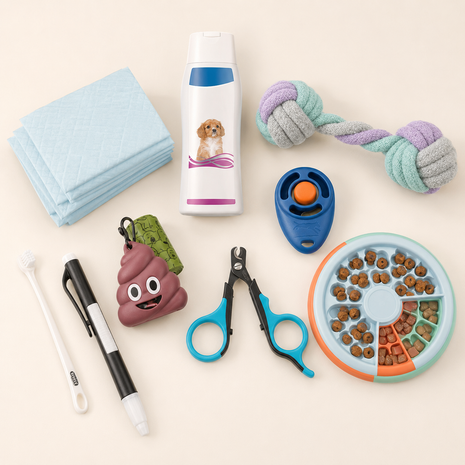 Puppy Starterbox 0-6 Månader – Förmånspaket med 9 Produkter