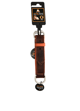 Spotted! Pro Leren Halsband 50 cm - Bruin