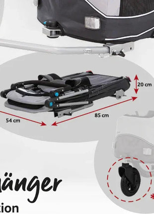 Trixie Hundcykelkärra Hopfällbar Grå – Bekväm och säker cykling med din hund - 3 storlekar