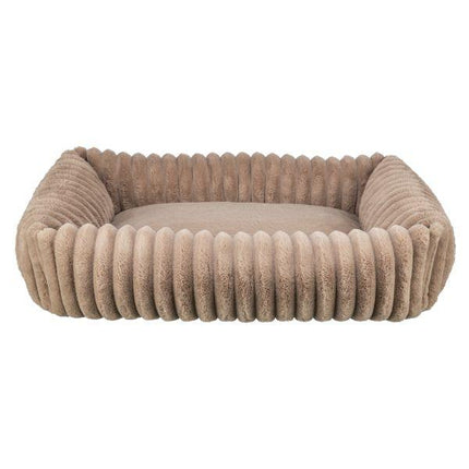 Trixie Hundkorg Lonni Ribbed Velvet Square Ljusbrun