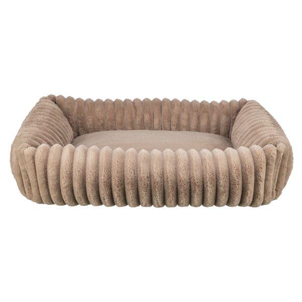 Trixie Hundkorg Lonni Ribbed Velvet Square Ljusbrun