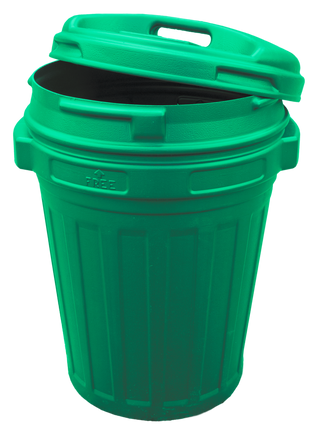 Voerton met draaisluiting 70 liter Groen