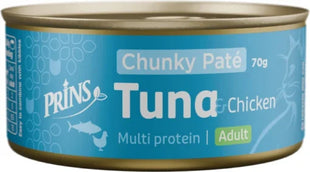 Prince Chunky Paté Tonfisk &amp; Kyckling – Lyxigt spannmålsfritt kattfoder med tonfisk och kyckling (24x70g)